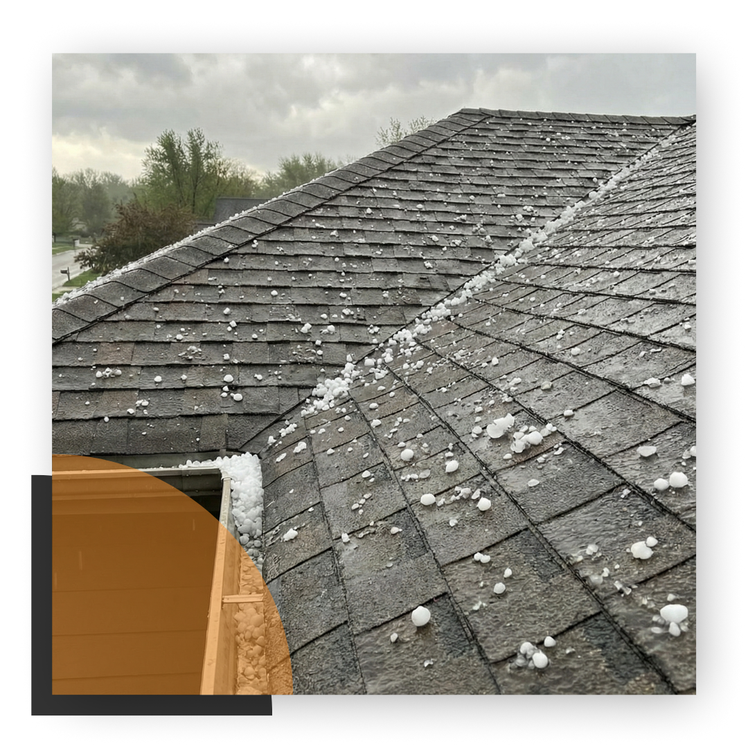 hail on roof