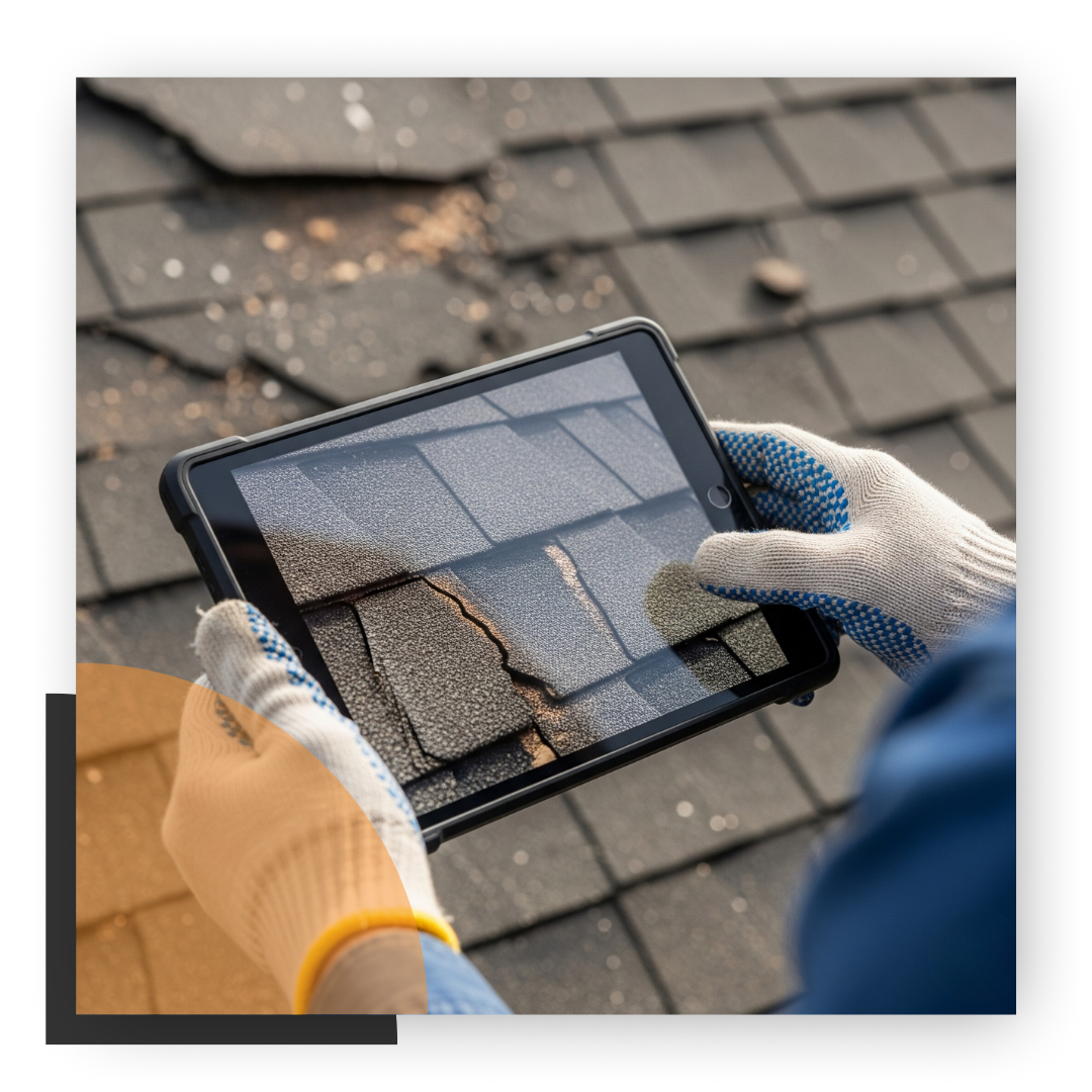 taking picture of roofing damage