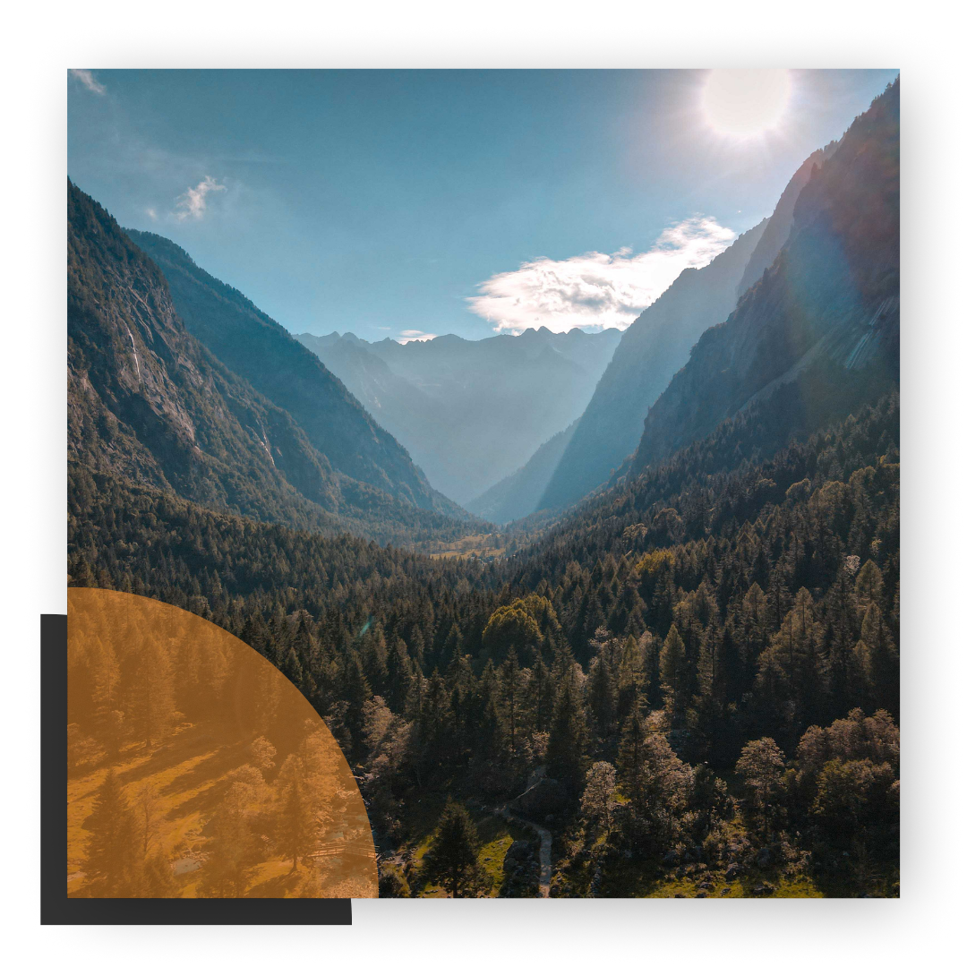 sunshine over the mountains after a storm